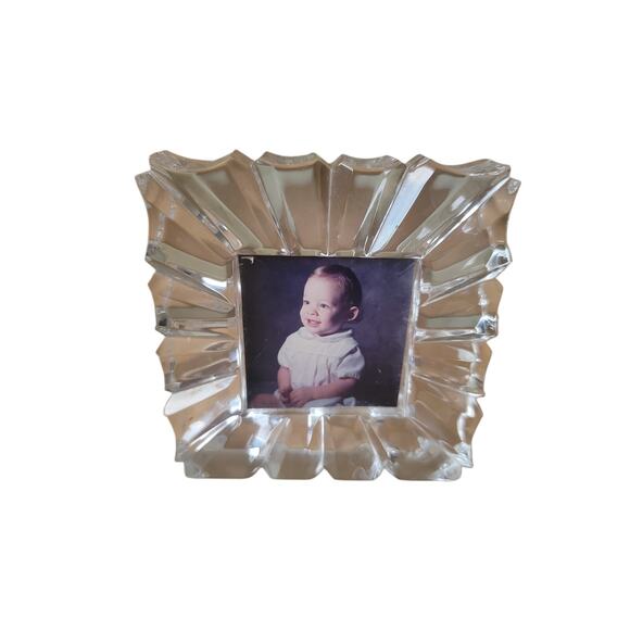 Mikasa Picture Frame Lead Crystal Monarch Clear 3x3 Photo Size - Picture 5 of 5